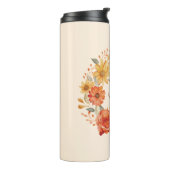 Herfst Blessings - Herfstbladeren en bloemenkrans Thermosbeker (Gedraaid links)