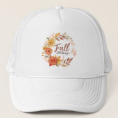 Herfst Blessings - Herfstbladeren en bloemenkrans Trucker Pet (Voorkant)