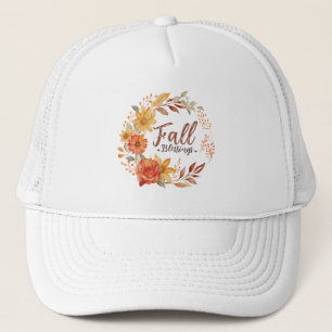 Herfst Blessings - Herfstbladeren en bloemenkrans Trucker Pet