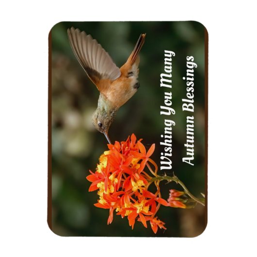Herfst Blessings Hummingbird Flexible Magnet Magneet (Verticaal)