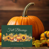 Herfst Blessings Pompoenen Custom Groene Thanksgiv Feestdagenkaart