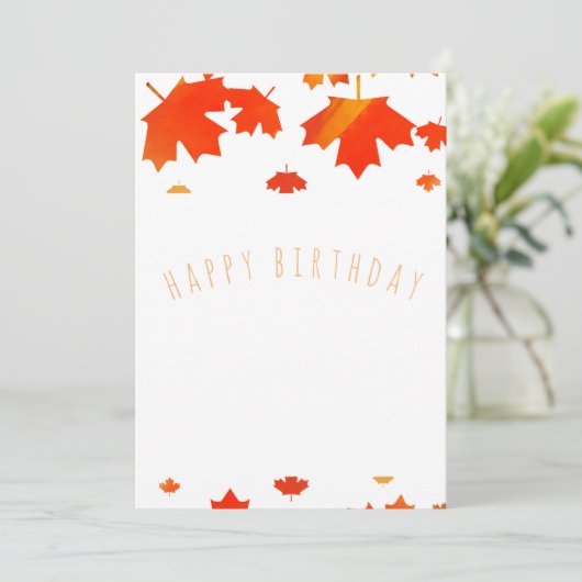 herfst blije verjaardag (Staand voorkant)