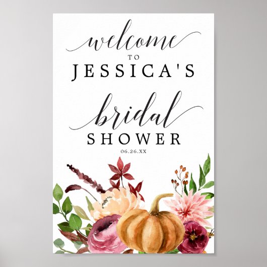 Herfst Bliss Bruiloft Feest Welkomstbord Poster (Voorkant)