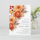 Herfst Bliss Floral Bridal Shower Uitnodiging (Staand voorkant)
