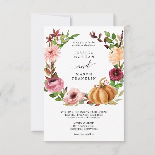 Herfst Bliss Trouwkaart Kaart (Voorkant)