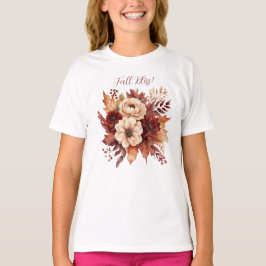 Herfst Bliss-Waterverf Flowers- T-shirt