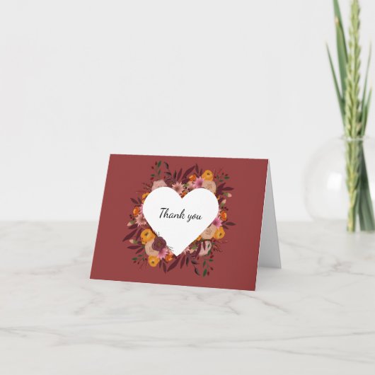 Herfst Bloedweddenschap blanco bedankt kaarten (Voorkant)