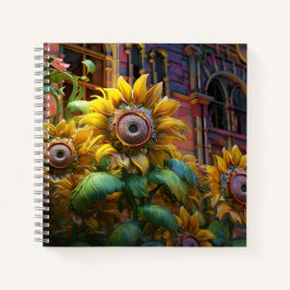 Herfst Bloeiende Bloemen Mooie Bloemen Zonnebloeme Notitieboek