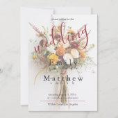 herfst bloeit boho bruiloft uitnodiging (Voorkant)