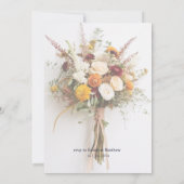 herfst bloeit boho bruiloft uitnodiging (Achterkant)