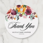 Herfst Bloeit Garland Herfst Baby shower Dank u Bedankjes Labels (Achterkant)