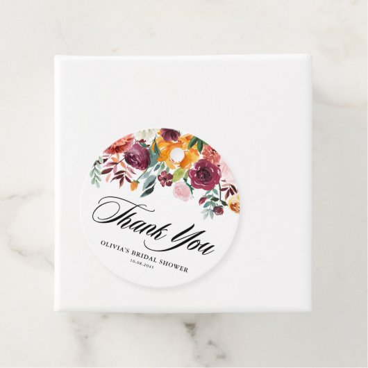 Herfst Bloeit Garland Herfst Vrijgezellenfeest Dan Bedankjes Labels (In situ)