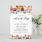 Herfst Bloeit Garland Sweet 16 Party Uitnodiging (Staand voorkant)