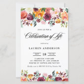 Herfst Bloeit Garland Viering van het Leven Uitnod (Voorkant)