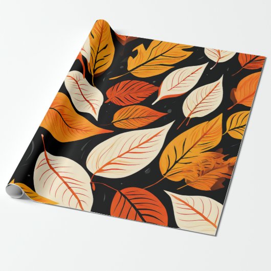 Herfst bloeit: levendige herfstbladeren cadeaupapier (Uitgerold)