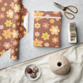 Herfst Bloeit Naadloze Thanksgiving Geschenken Cadeaupapier