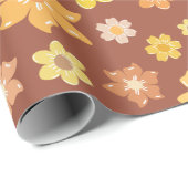 Herfst Bloeit Naadloze Thanksgiving Geschenken Cadeaupapier (Rol Hoek)