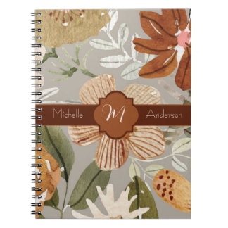 Herfst Bloeit Op Taupe Spiral Notitieboek