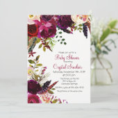 Herfst Bloem Baby Shower Uitnodiging (Staand voorkant)