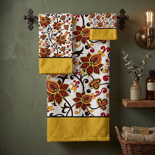 Herfst bloem badhanddoek set bad handdoek