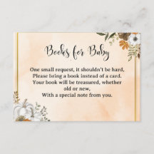 Herfst Bloem “Boeken voor Baby” Kaart – Perzik