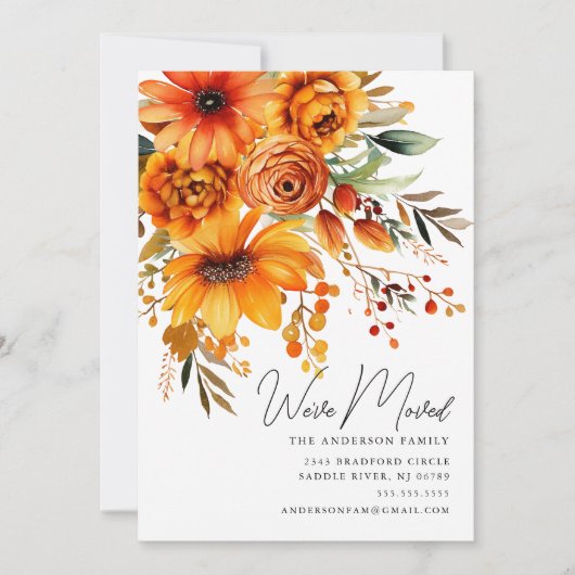 Herfst Bloem Boeket Bewegende aankondiging (Voorkant)