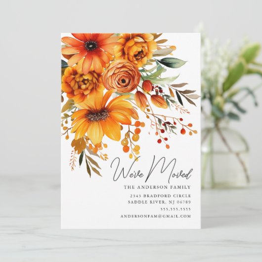 Herfst Bloem Boeket Bewegende aankondiging (Staand voorkant)