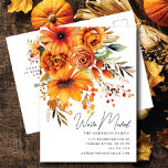 Herfst Bloem Boeket Bewegende aankondiging Briefkaart<br><div class="desc">Deze charmante bekendmaking bevat een waterverf herfst bloemboeket met de woorden "We hebben verplaatst" geschreven in een modern script lettertype. Het is de perfecte manier om je vrienden en familie op de hoogte te stellen van je aanstaande verhuizing en hen te laten weten dat ze uitgenodigd zijn om met jou...</div>