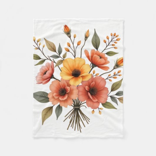 Herfst Bloem Boeket Knus Deken (Voorkant)