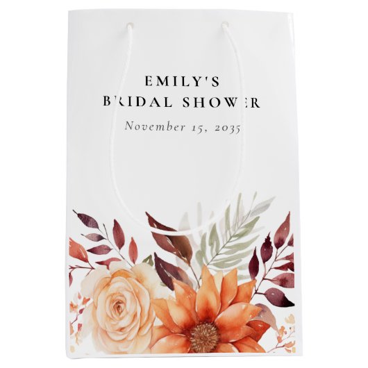 Herfst Bloem Boho Bruidsdouche Medium Cadeauzakje (Voorkant)