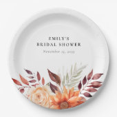 Herfst Bloem Boho Bruidsmeisjesfeest Papieren Bordje (Voorkant)