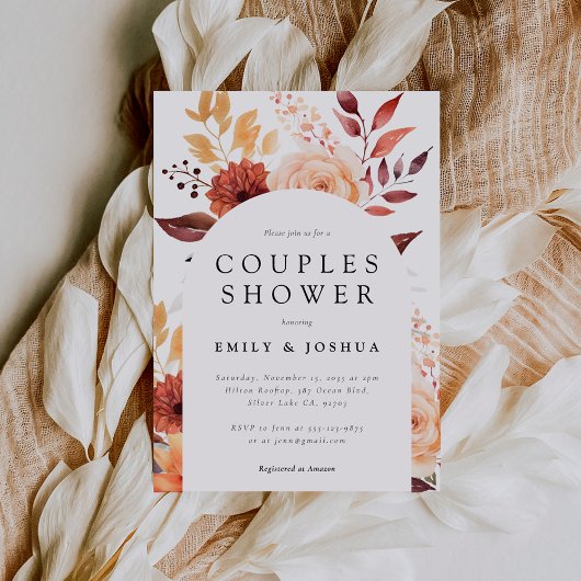 Herfst Bloem Boho Koppel Shower Uitnodiging
