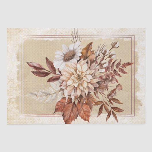 herfst bloem Bouquet Floral ontbinding Tissuepapier (Voorkant)