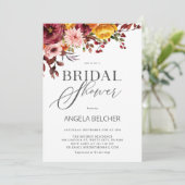 Herfst Bloem Bruids Douche Uitnodiging (Staand voorkant)