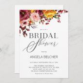 Herfst Bloem Bruids Douche Uitnodiging (Voorkant / Achterkant)