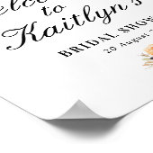 herfst bloem bruids douche welkom bord poster (Hoek)