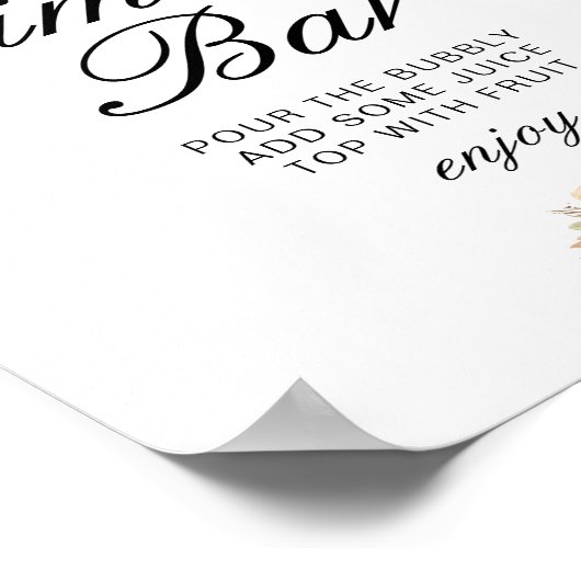 herfst bloem bruidsborrel mimosa bar bord poster (Hoek)