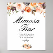 herfst bloem bruidsborrel mimosa bar bord poster (Voorkant)