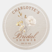 Herfst Bloem Bruidsfeest Favor Sticker (Voorkant)