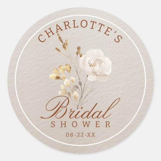 Herfst Bloem Bruidsfeest Sticker (Voorkant)