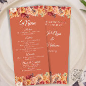 Herfst Bloem Bruiloft Plat Menu