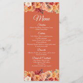 Herfst Bloem Bruiloft Plat Menu (Voorkant)