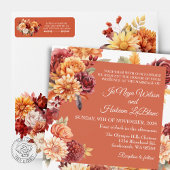 Herfst Bloem Bruiloft Retour Adres Label
