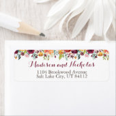 Herfst Bloem Bruiloft Retouradres Label, Sinaasapp Etiket (Insitu)