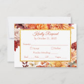 Herfst Bloem Bruiloft RSVP Kaart (Voorkant)