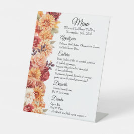 Herfst Bloem Bruiloft Tafel Top Bord Menu Reclamebord Met Voetstuk