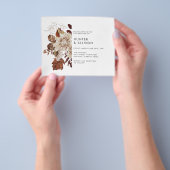 Herfst Bloem Bruiloft Uitnodigingsfolder Flyer (Hand)