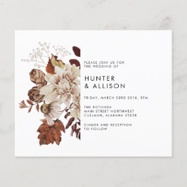 Herfst Bloem Bruiloft Uitnodigingsfolder Flyer