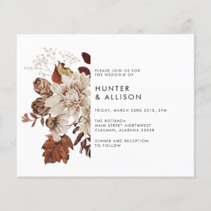 Herfst Bloem Bruiloft Uitnodigingsfolder Flyer