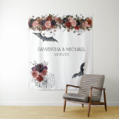 Herfst Bloem Bruiloft Waterverf Bloem Halloween Wandkleed (In situ)